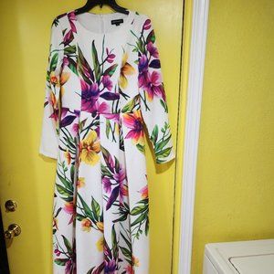 HAOYOUDUO Brand | White Color w/ Floral pattern | Size XL |  Long Sleeve